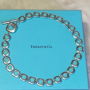 Tiffany & Co. Sterling Silver Square Cushion Links Toggle Necklace